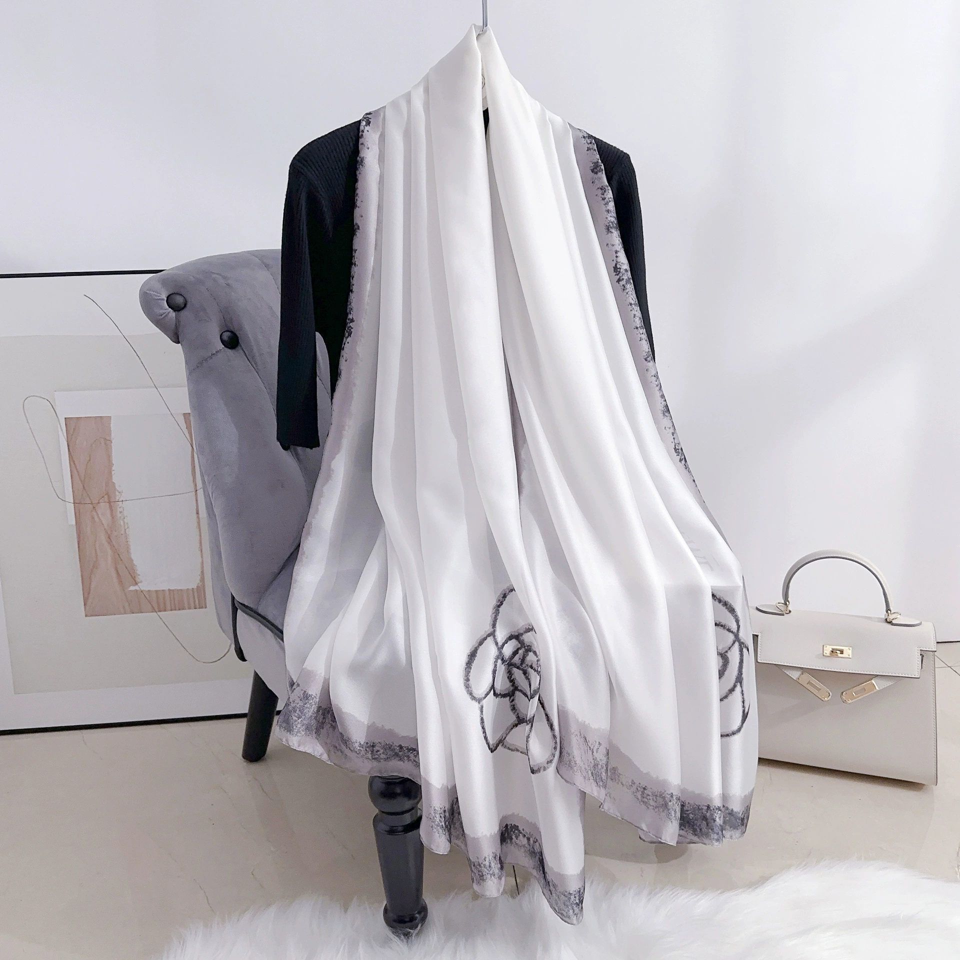 Polyester Camellia Print Shawl view 2
