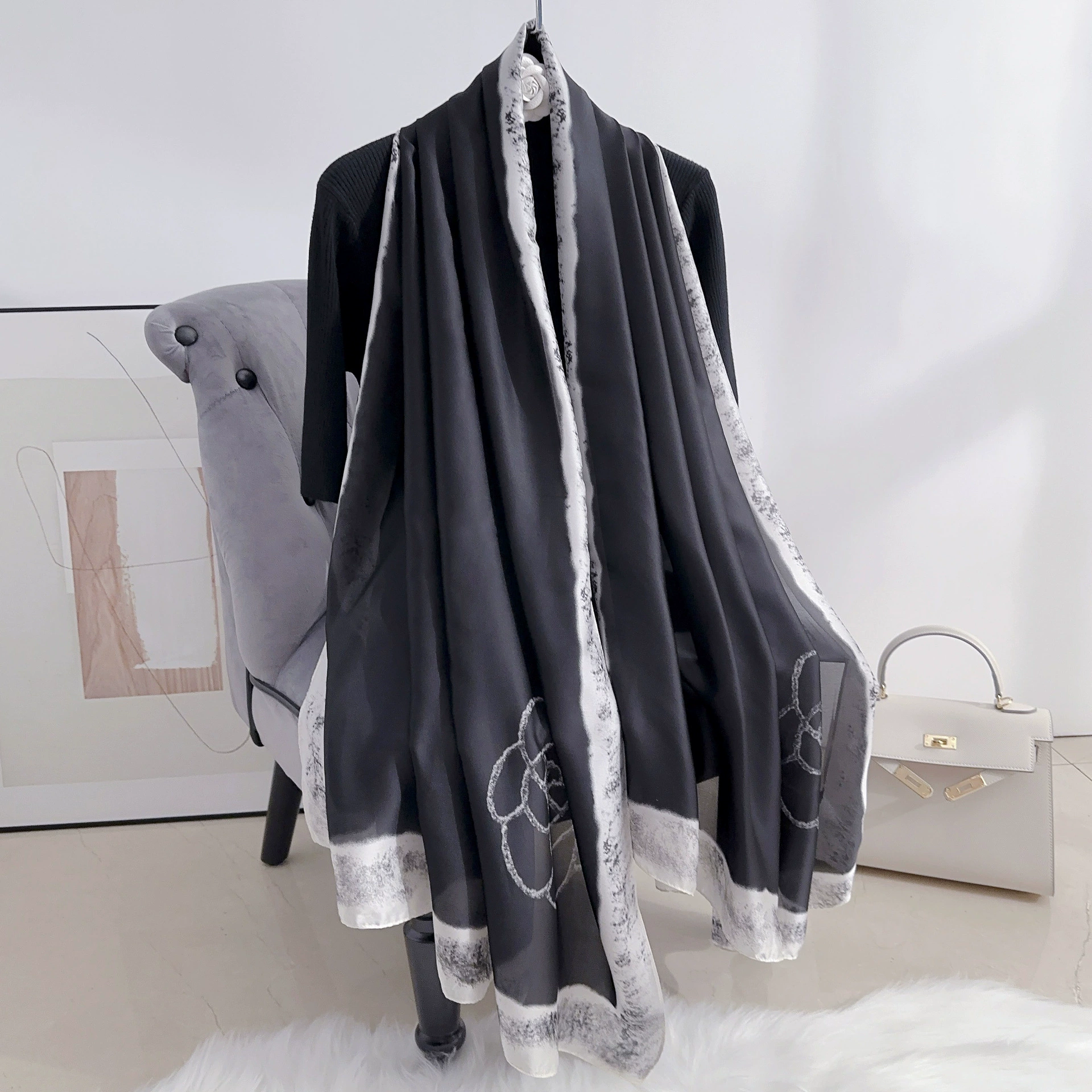 Polyester Camellia Print Shawl view 3