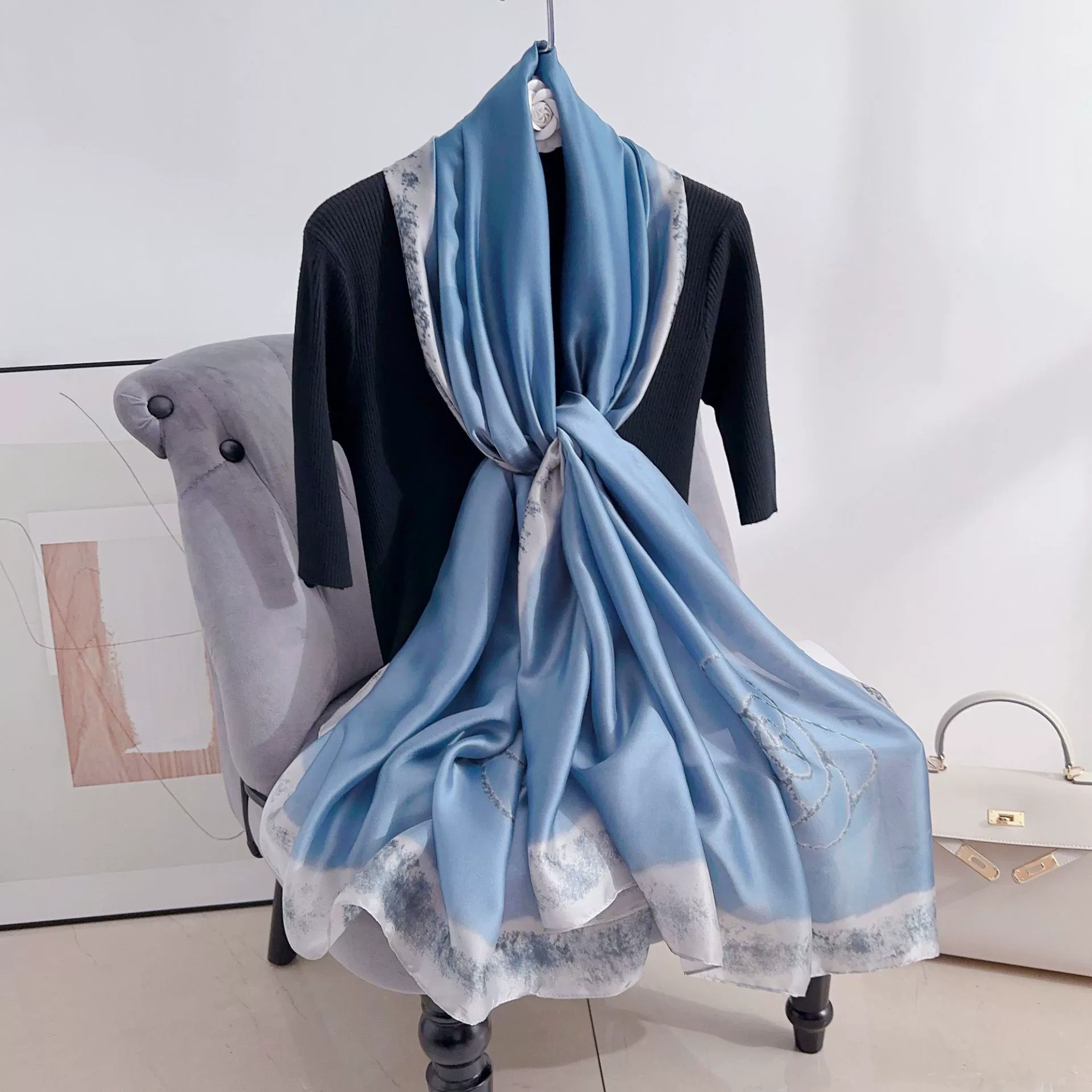 Polyester Camellia Print Shawl view 4