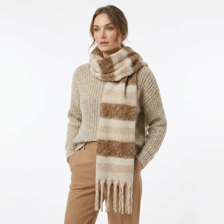 Mohair Striped Scarf