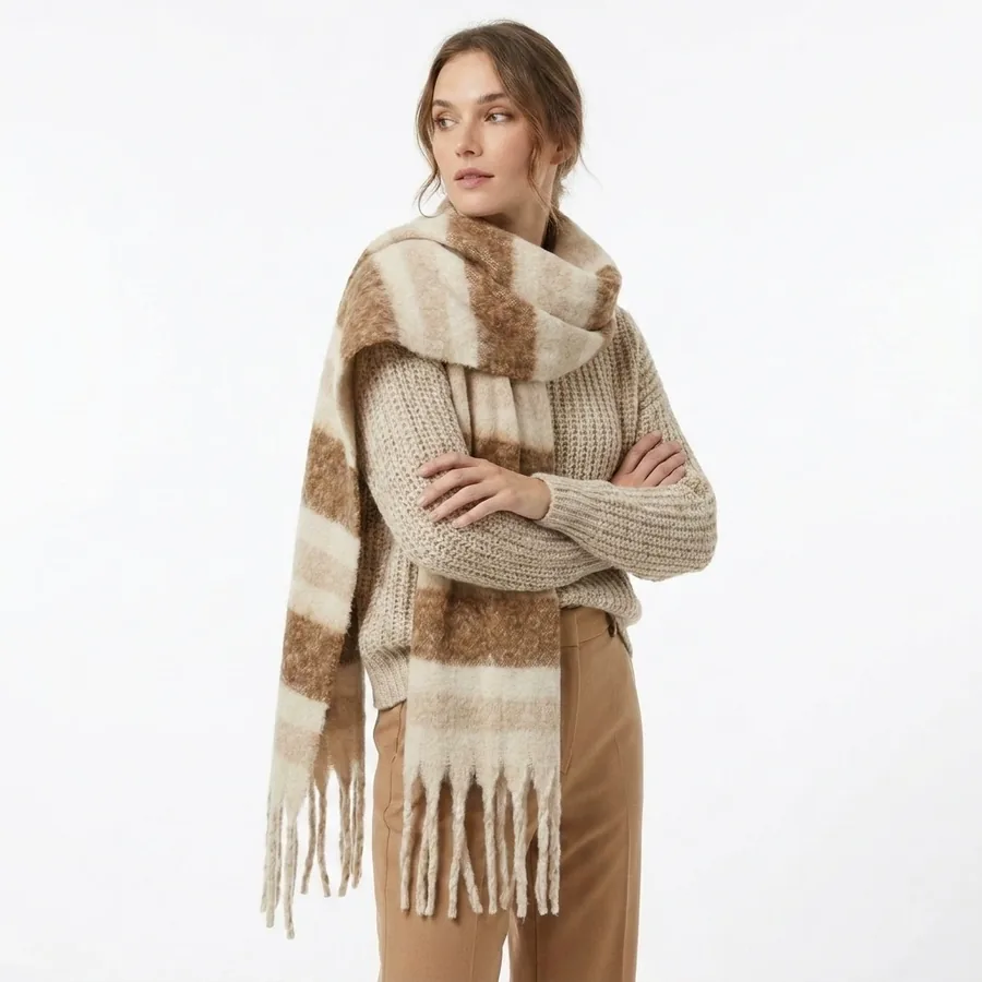 Mohair Striped Scarf view 2