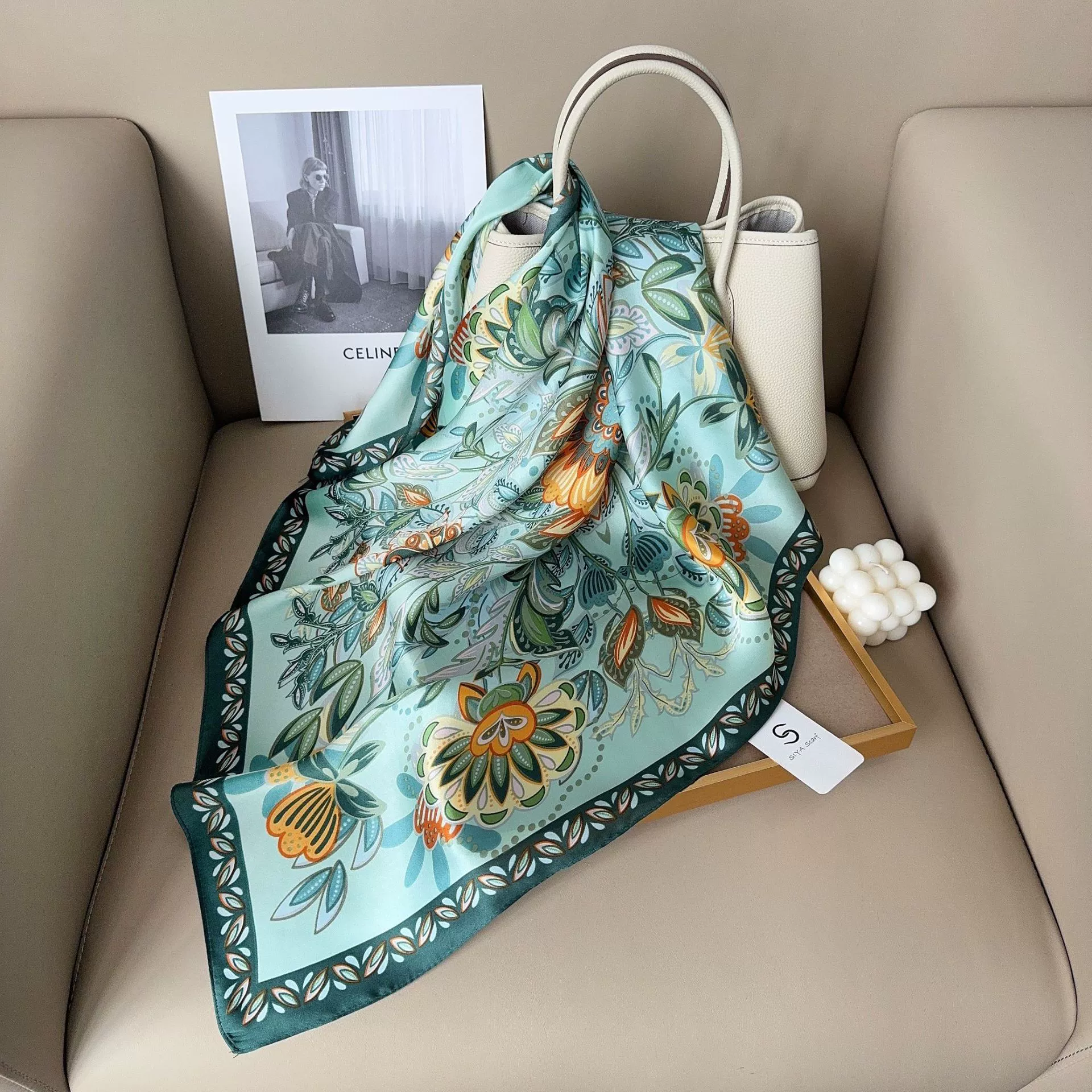 70cm Ethnic Print Small Square Scarf view 2