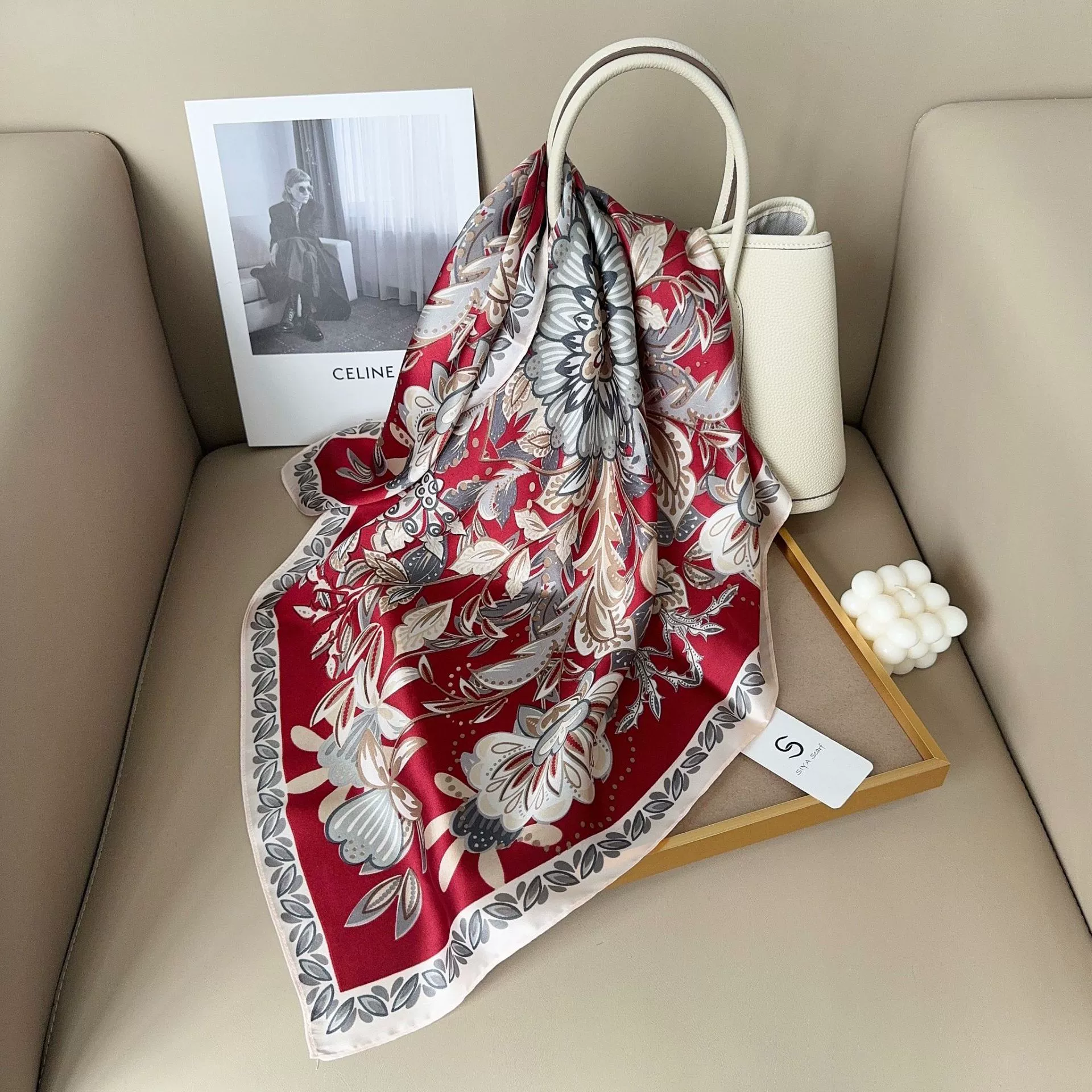 70cm Ethnic Print Small Square Scarf view 3