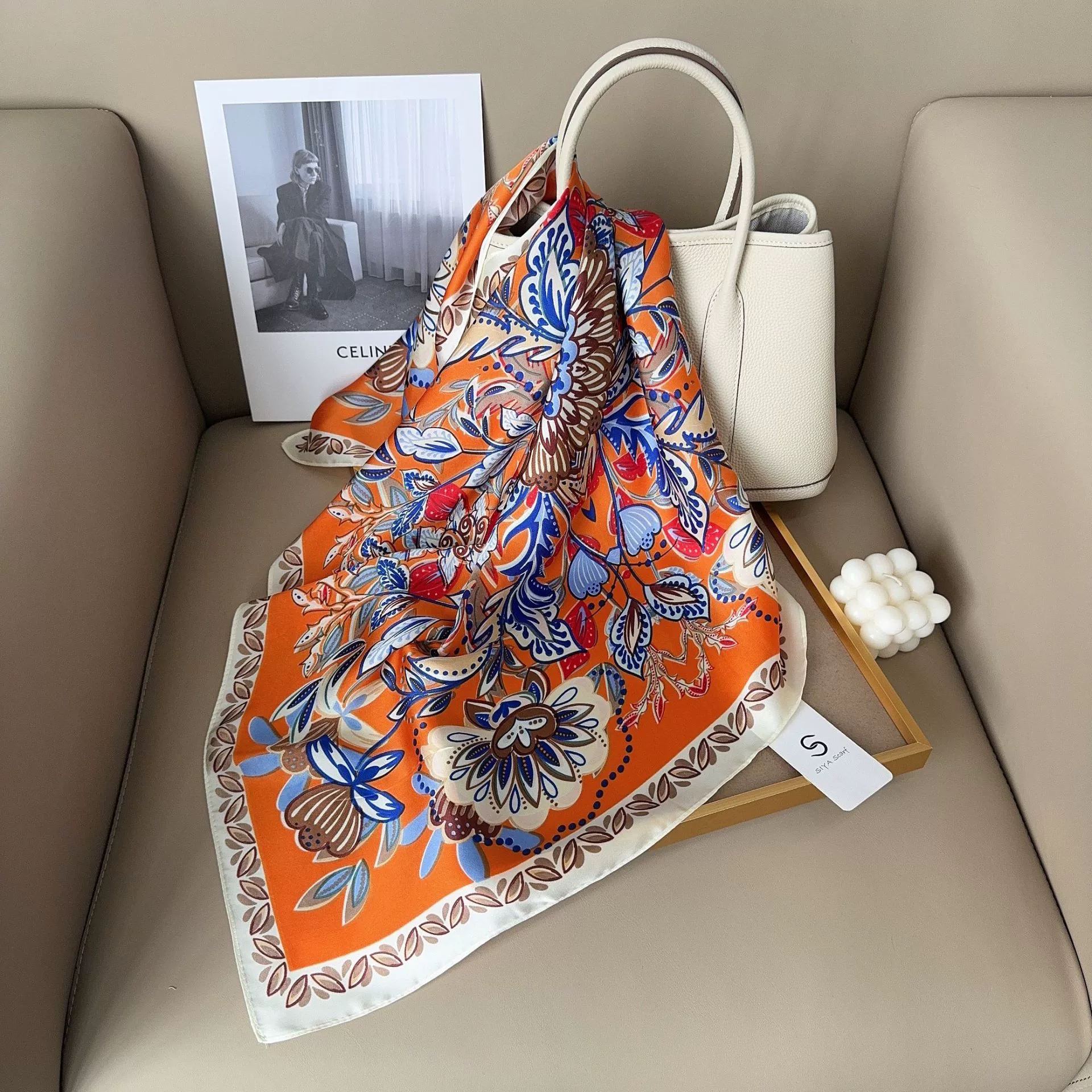 70cm Ethnic Print Small Square Scarf view 4