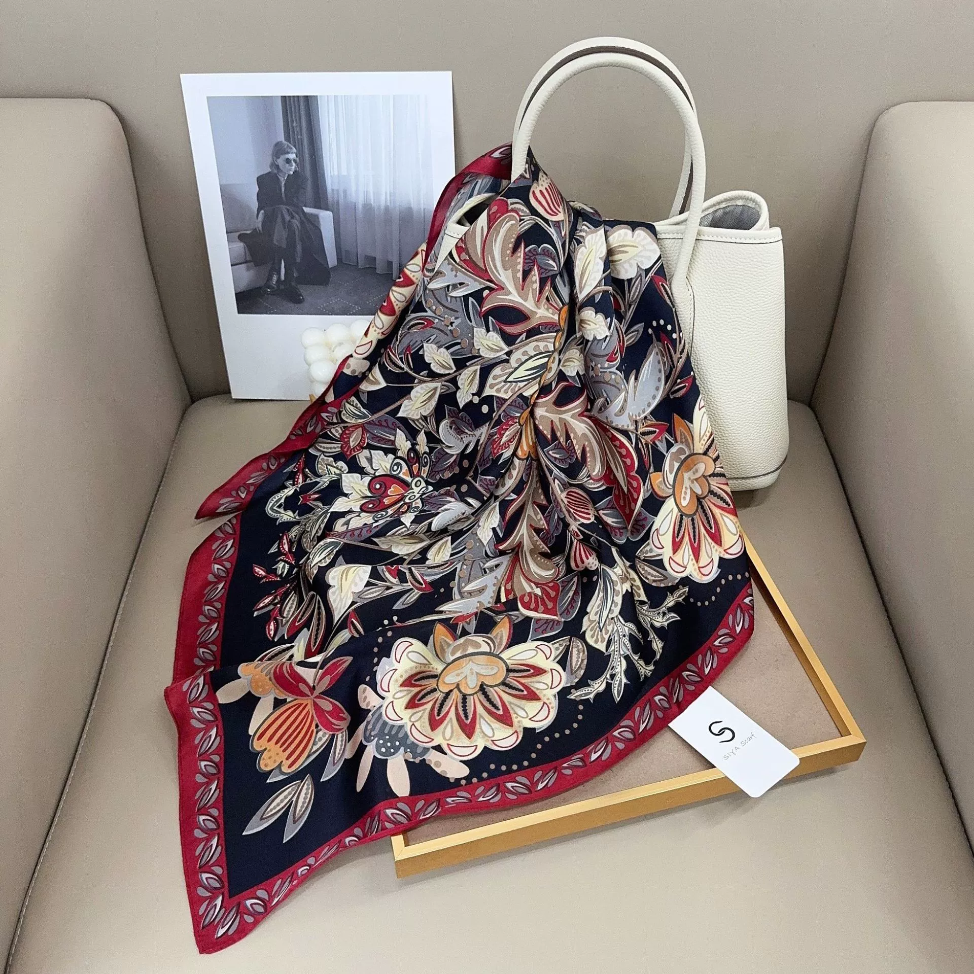 70cm Ethnic Print Small Square Scarf view 6