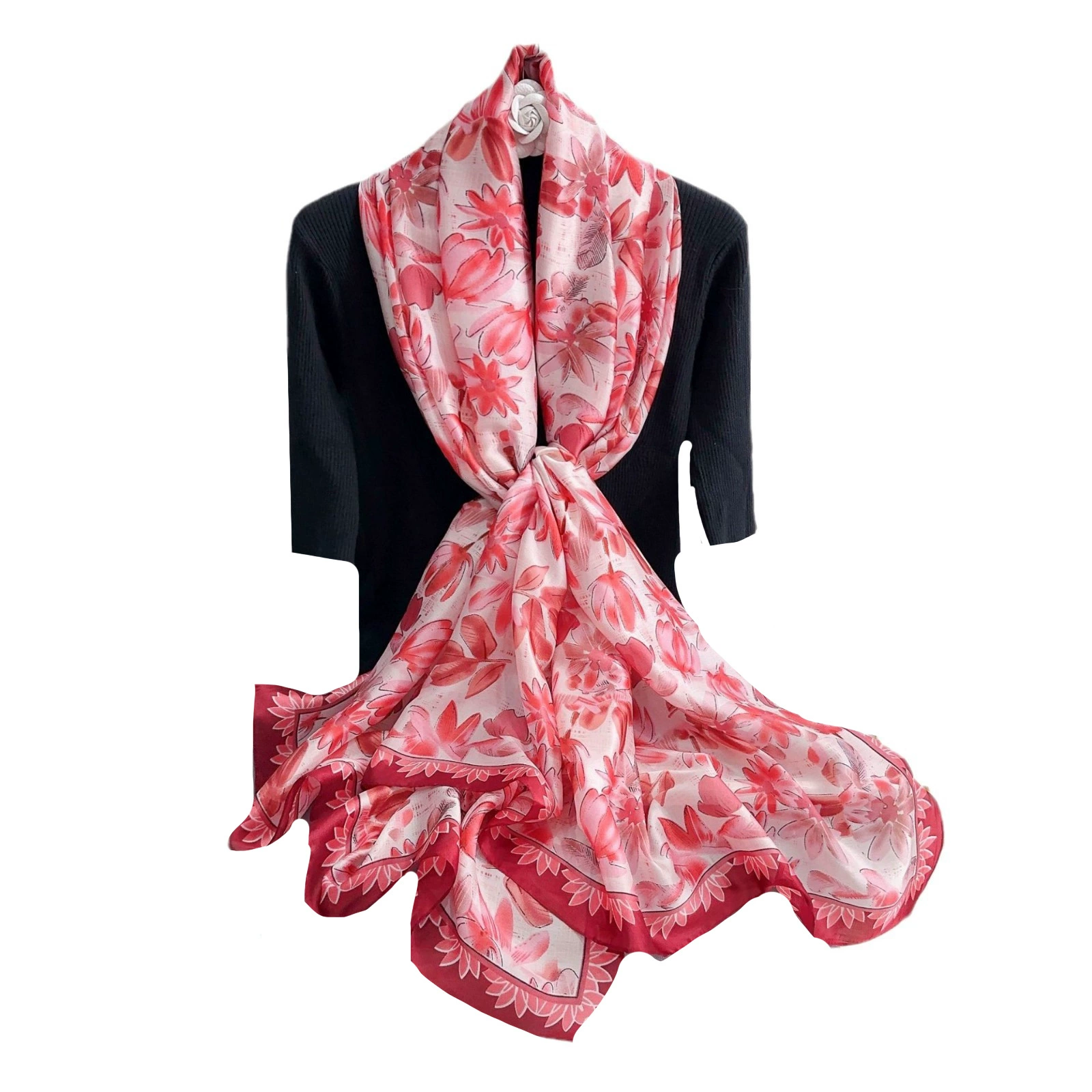Polyester Floral Print Long Scarf view 5