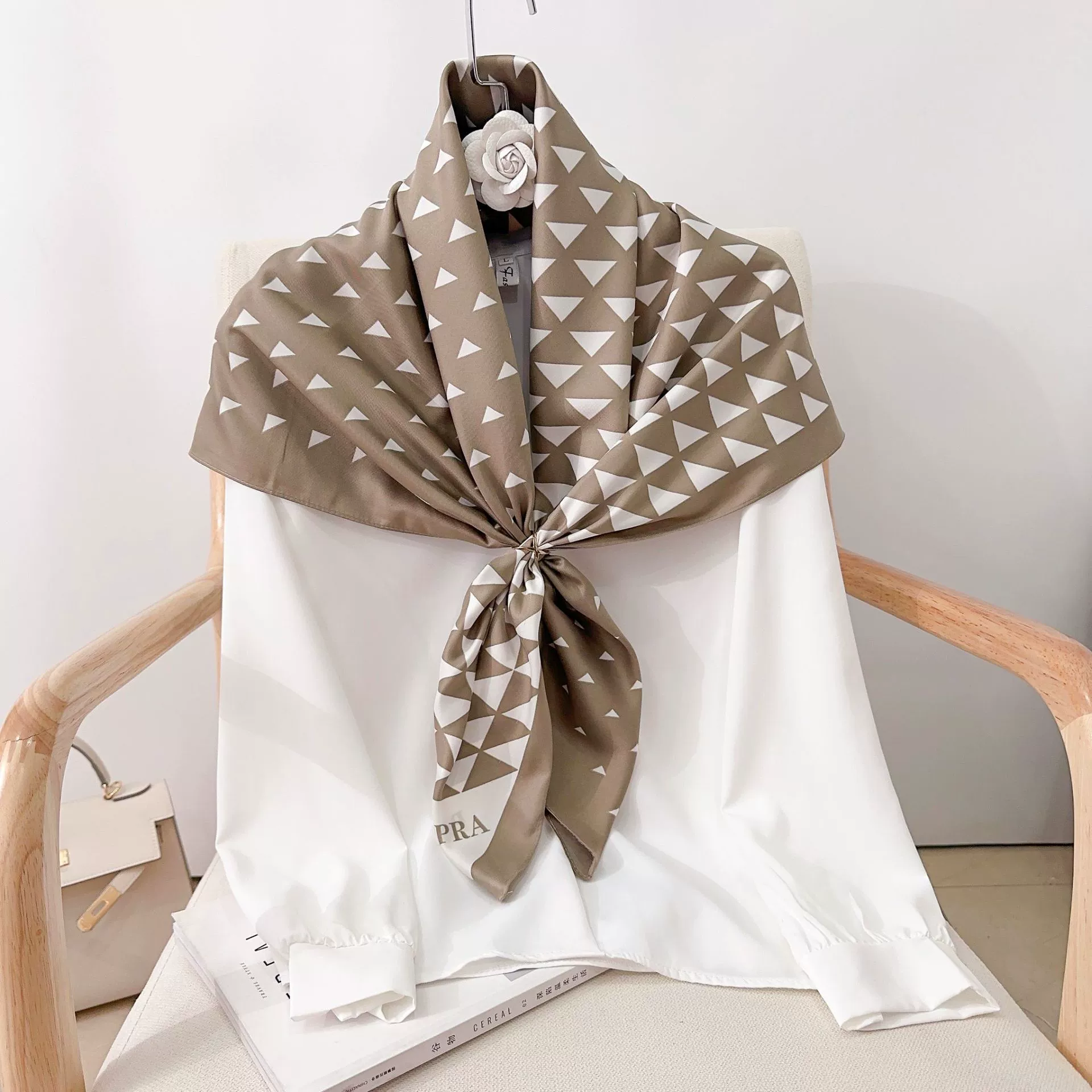 90cm Geometric Print Square Scarf view 4