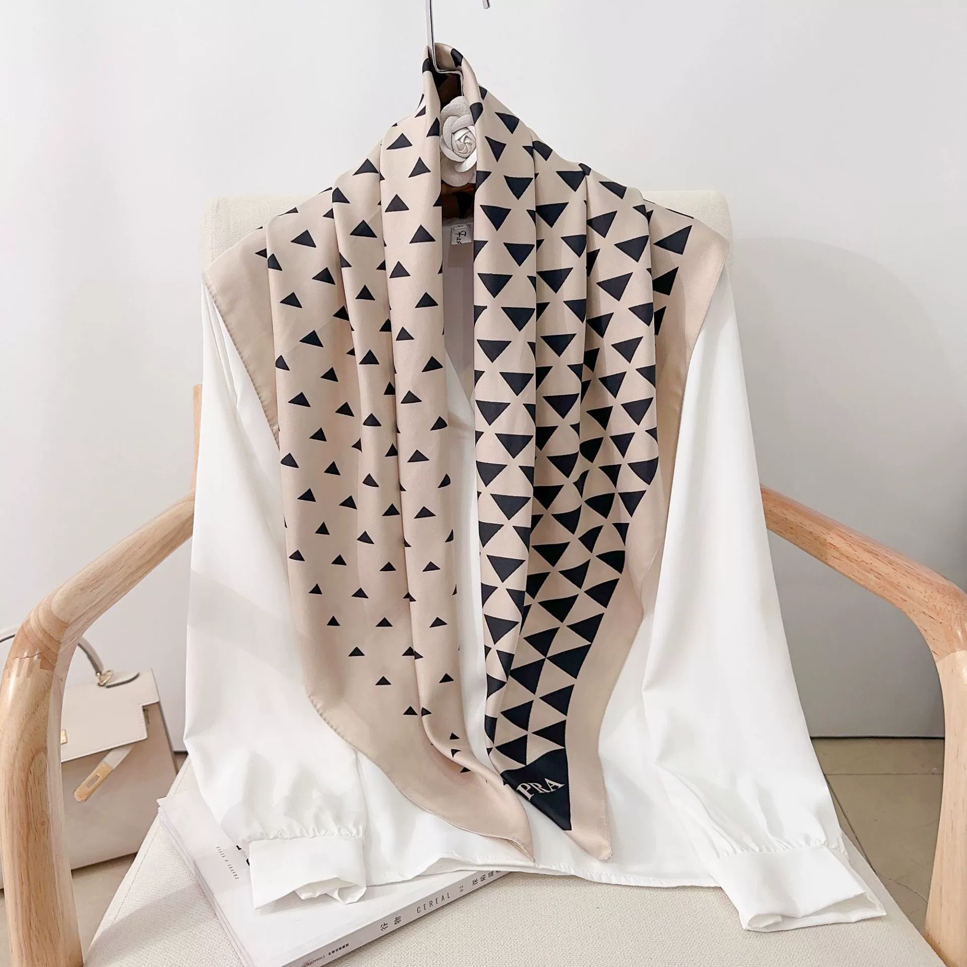 90cm Geometric Print Square Scarf view 7