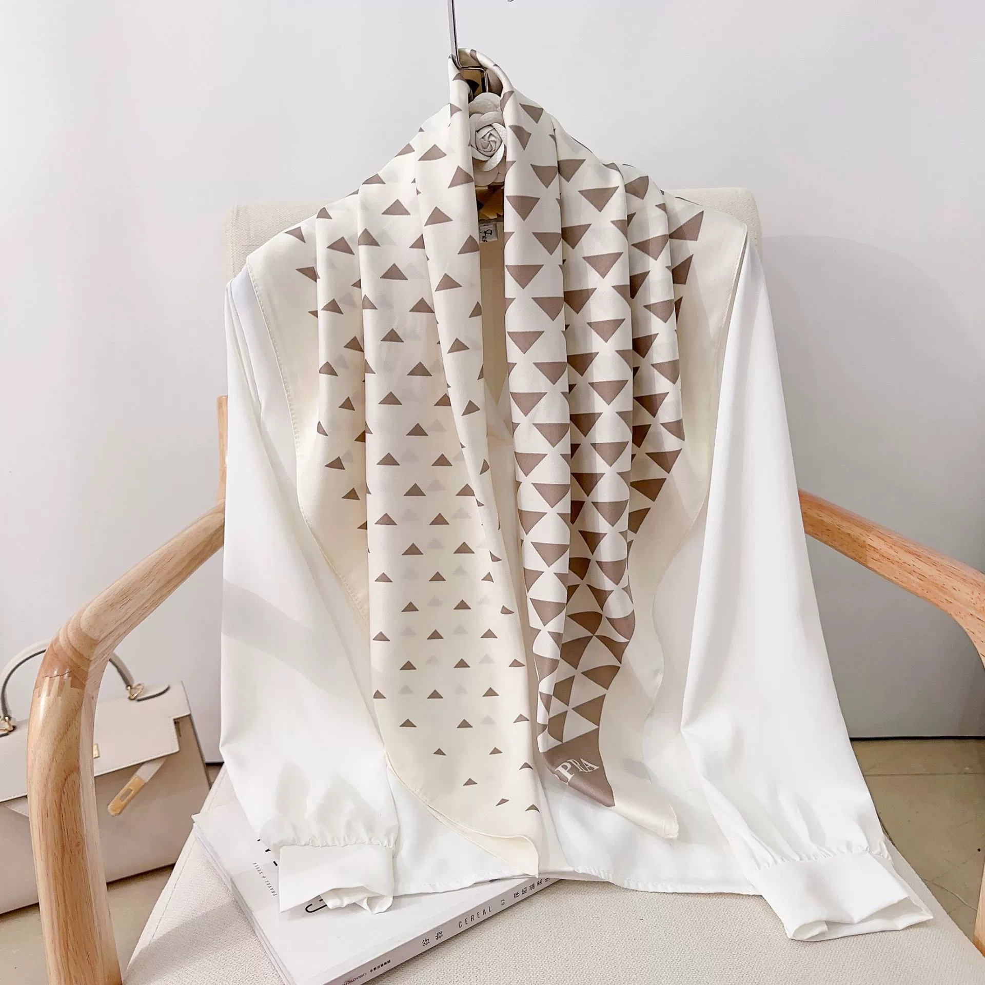 90cm Geometric Print Square Scarf view 8