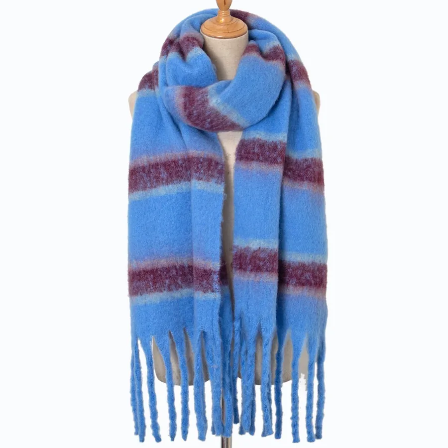 Faux Mohair Striped Scarf view 5