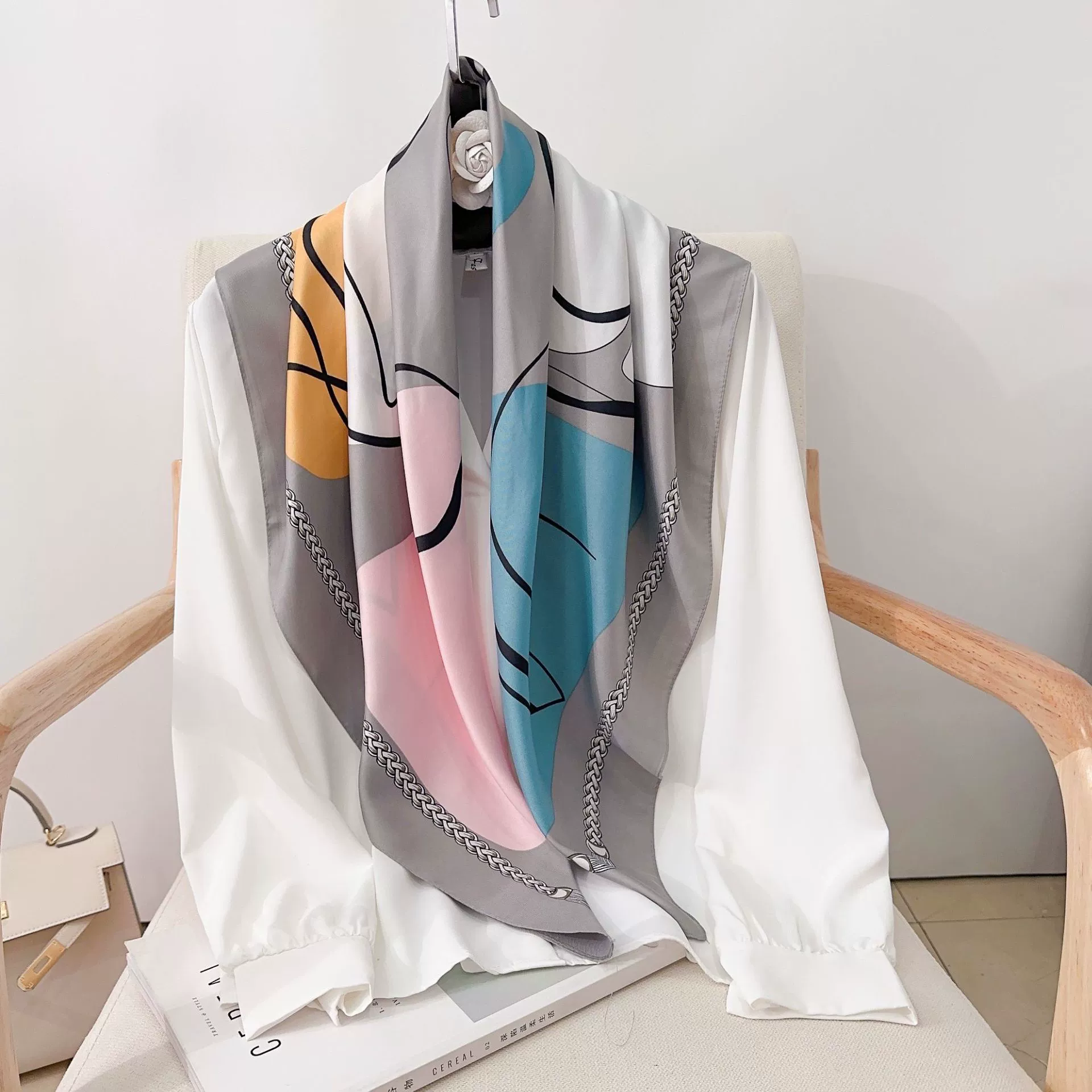 90cm Print Square Scarf view 4