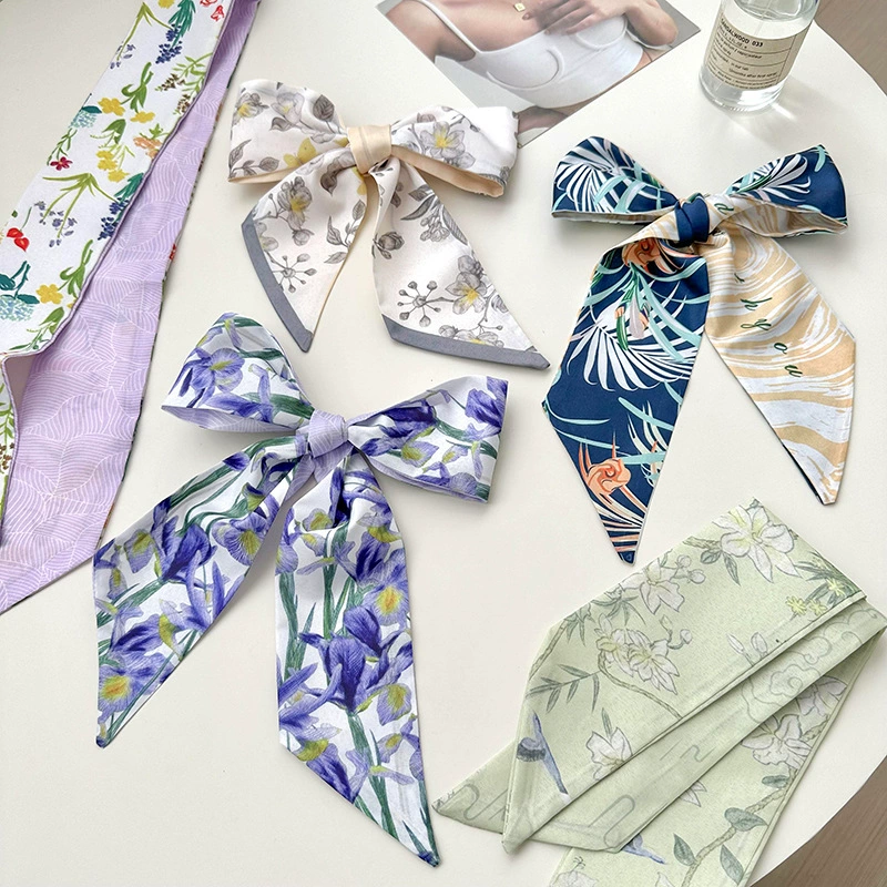 Floral Satin Twilly Scarf view 2