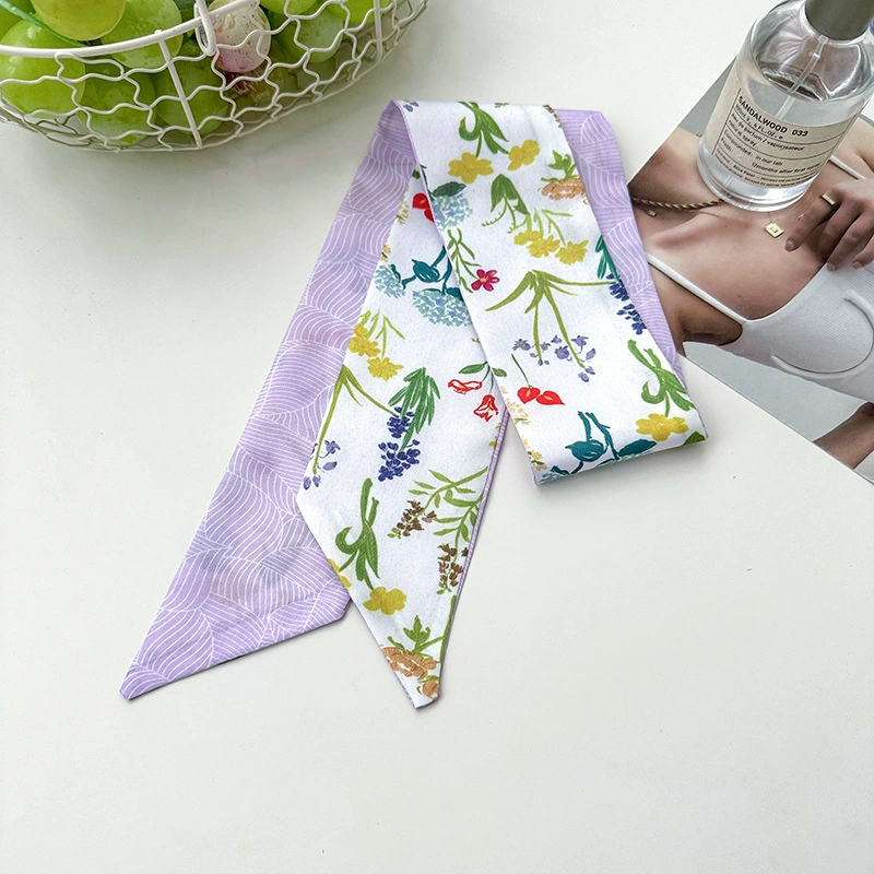 Floral Satin Twilly Scarf view 7