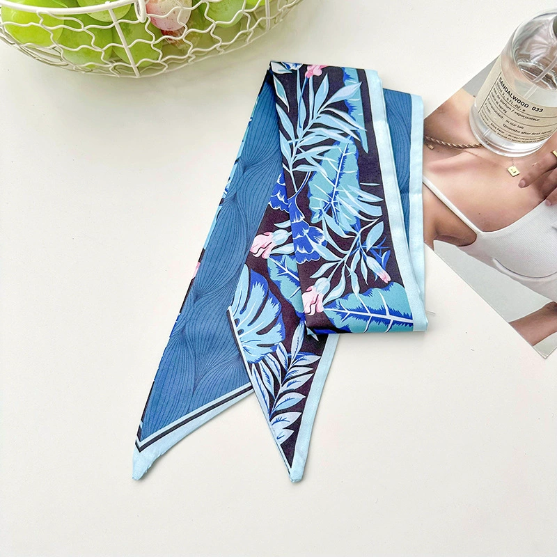 Floral Satin Twilly Scarf view 8