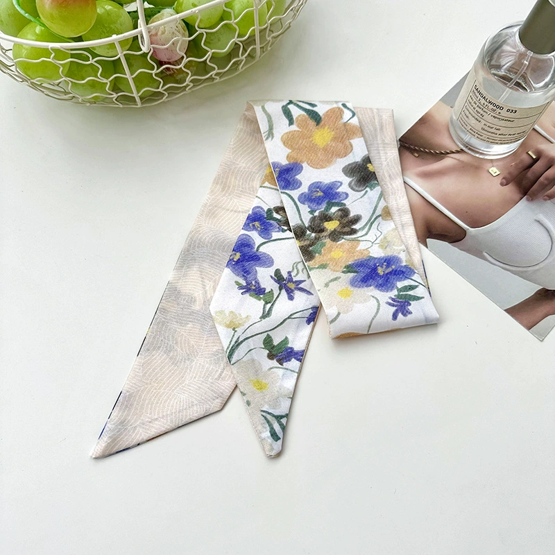 Floral Satin Twilly Scarf view 9