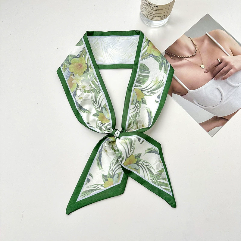 Floral Satin Twilly Scarf view 10