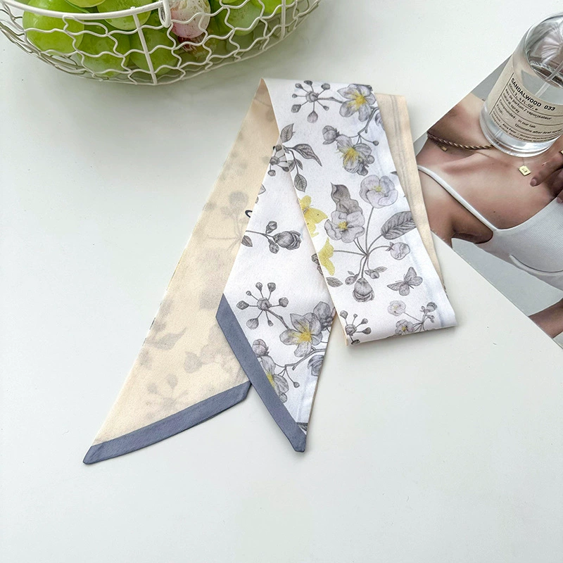 Floral Satin Twilly Scarf view 11
