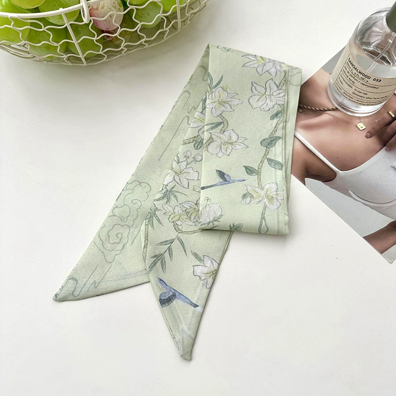 Floral Satin Twilly Scarf view 12