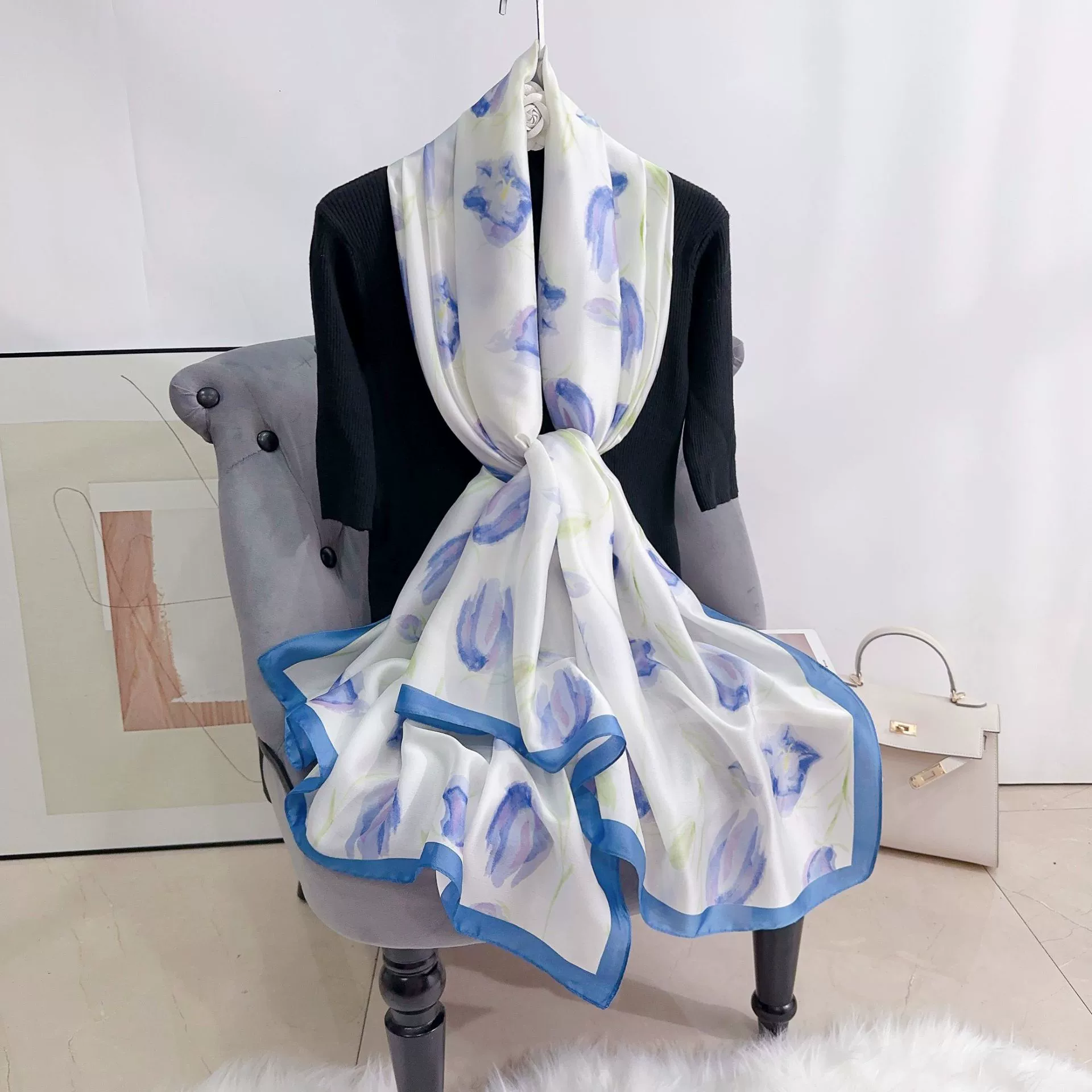 Polyester Print Long Scarf view 3