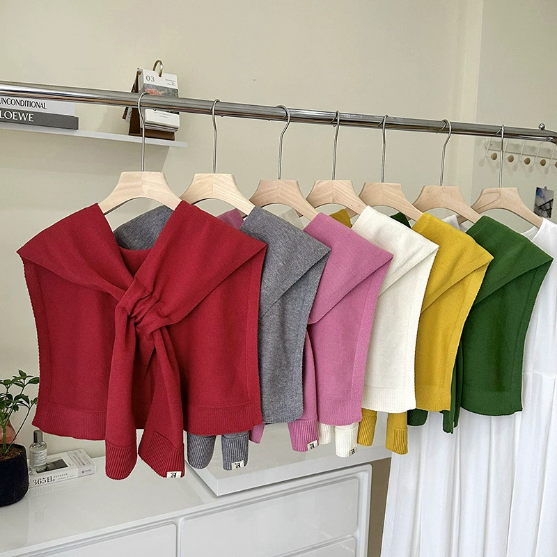 Striped Knitted Capelet