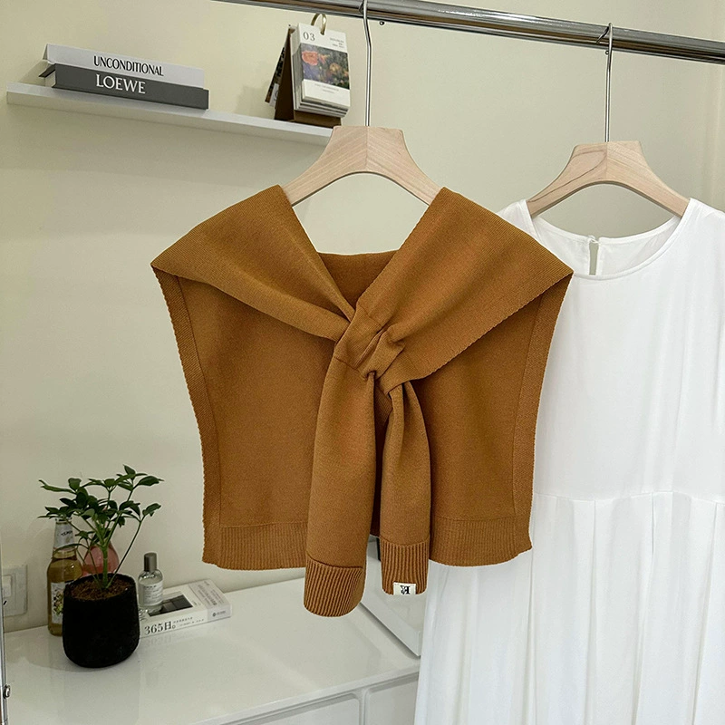 Striped Knitted Capelet view 7