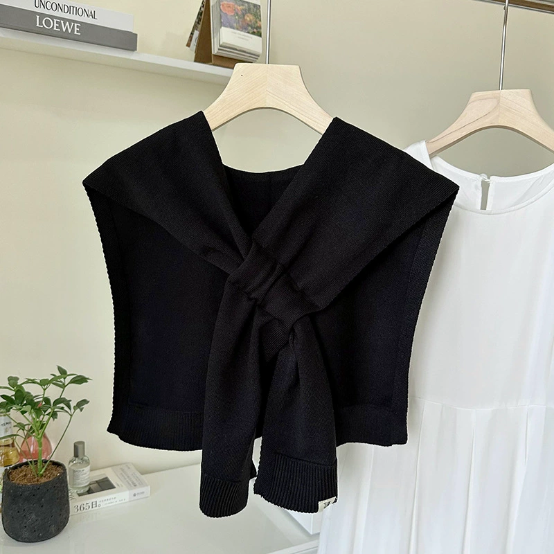Striped Knitted Capelet view 8