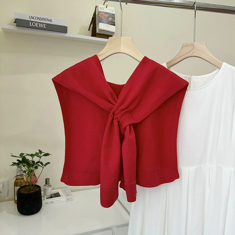 Striped Knitted Capelet view 9