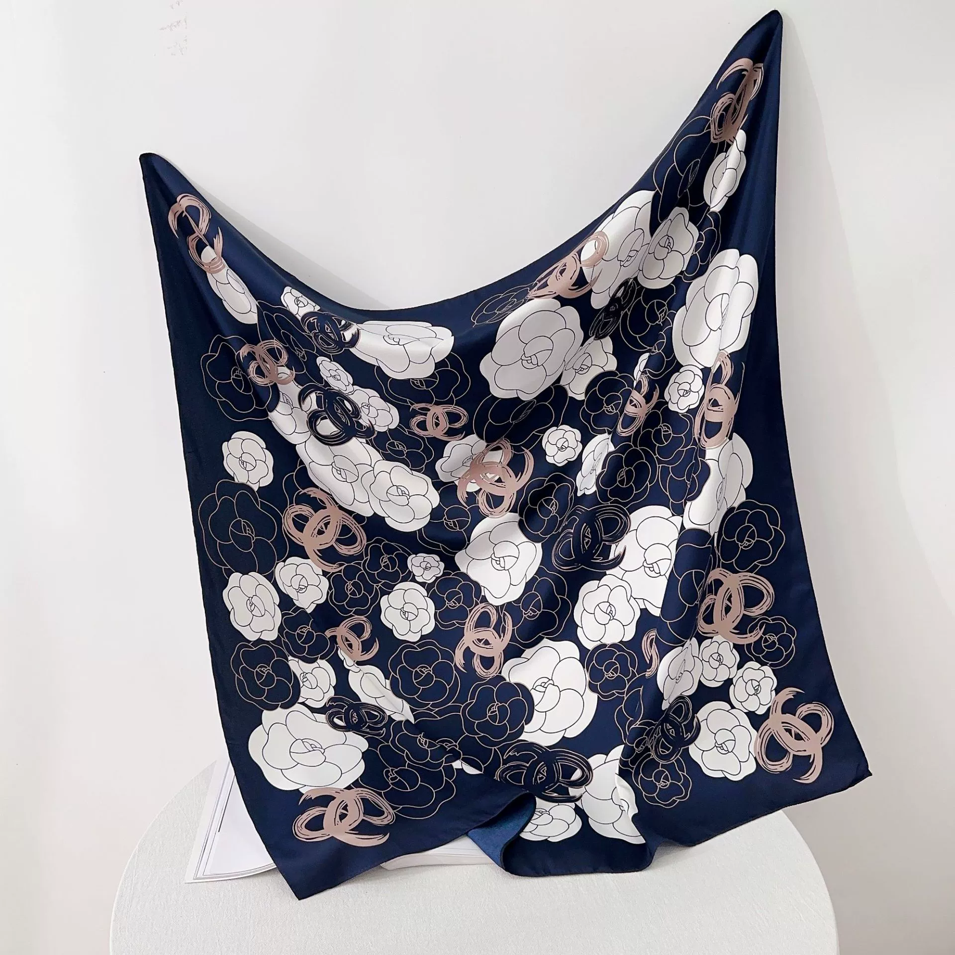 90cm Camellia Print Square Scarf view 2