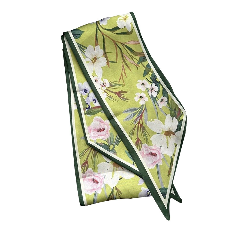 Simulated Silk Long Scarf with Fringe view 5