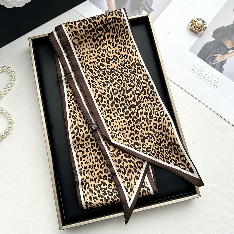 Simulated Silk Long Scarf with Fringe view 7