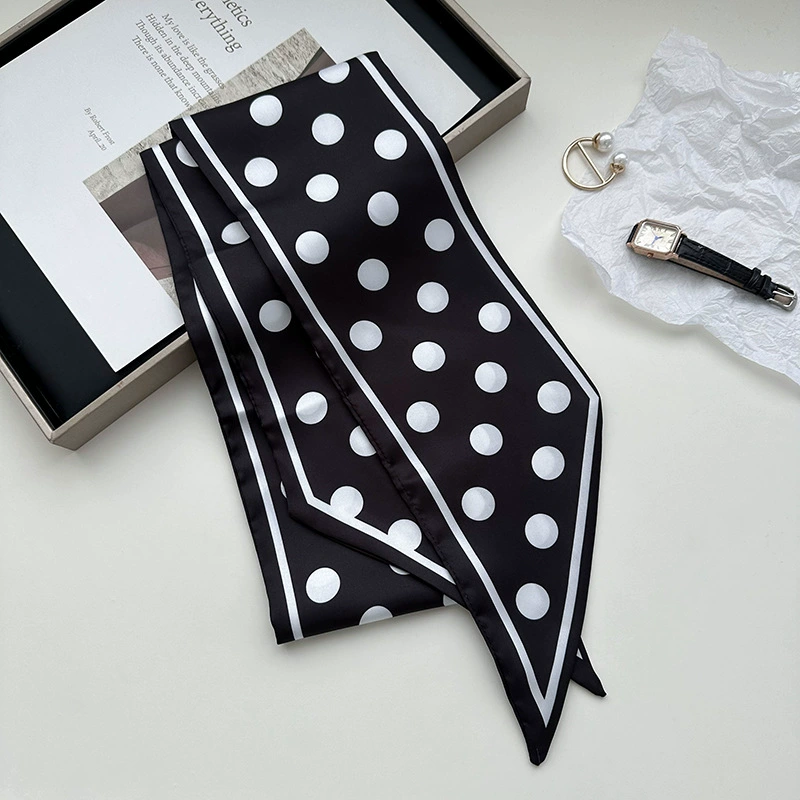 Polka Dot Narrow Long Scarf view 6