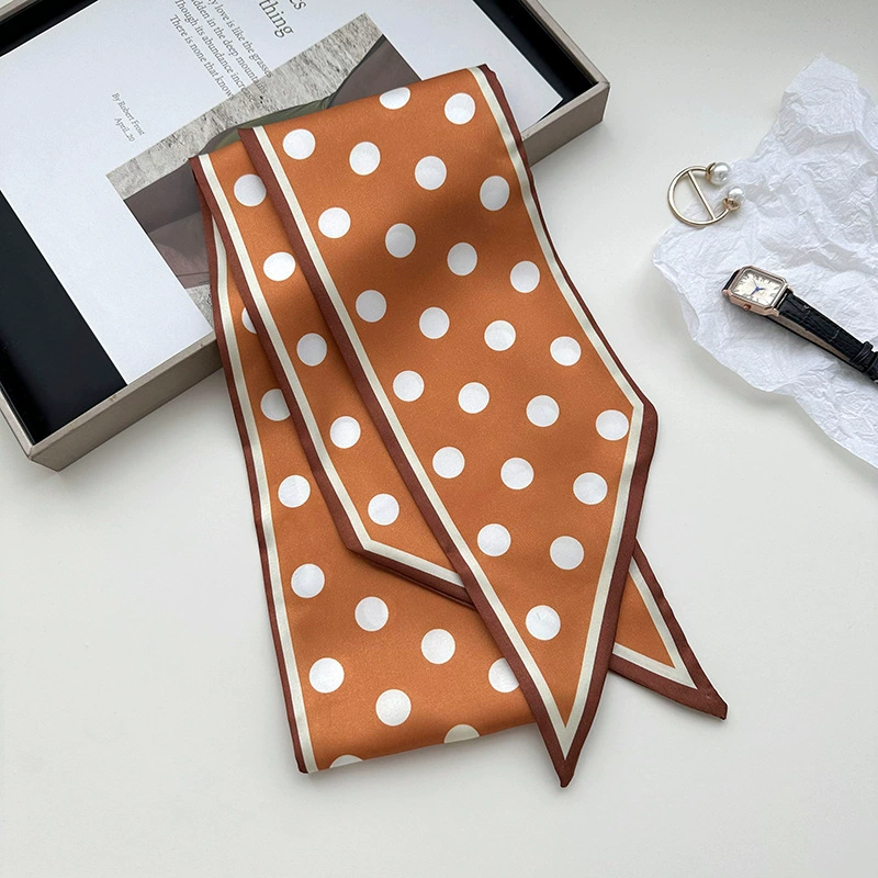 Polka Dot Narrow Long Scarf view 7