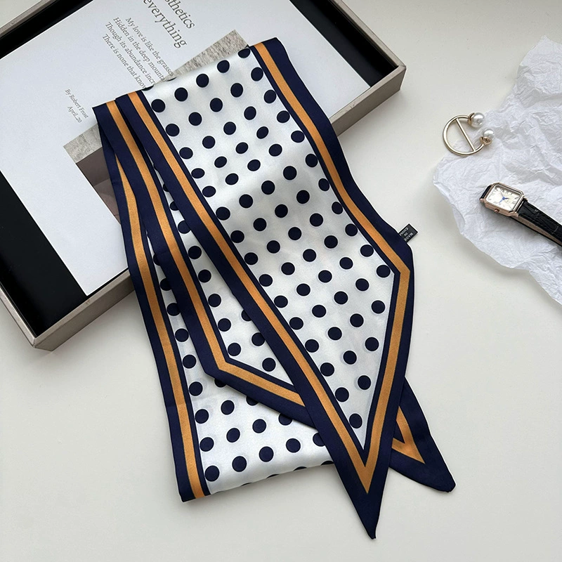 Polka Dot Narrow Long Scarf view 10