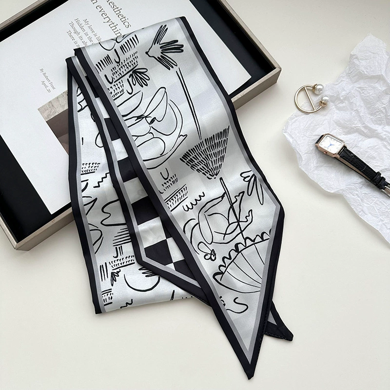 Polka Dot Narrow Long Scarf view 11