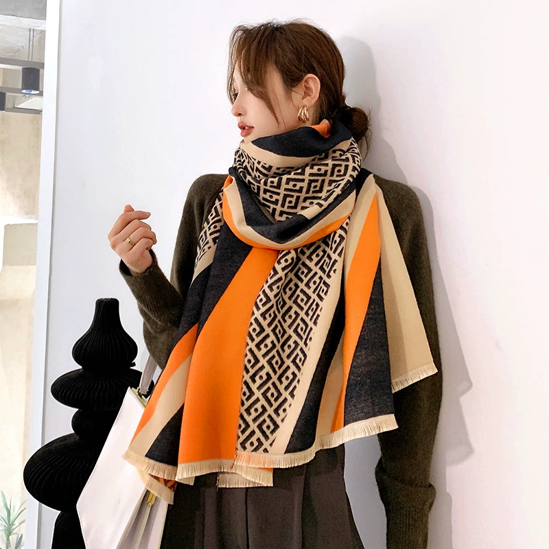 Faux Cashmere Scarf with Letter F