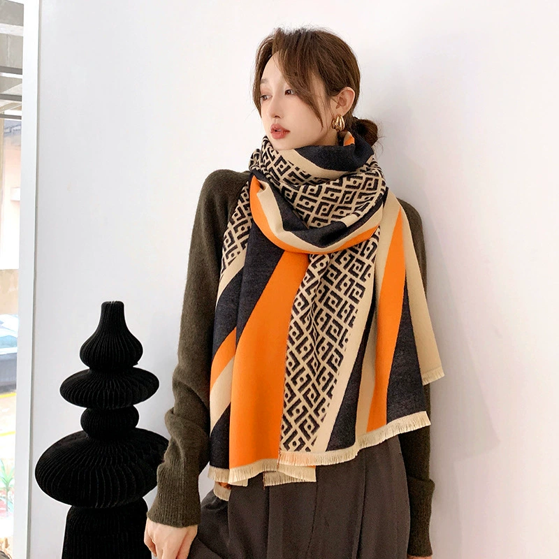 Faux Cashmere Scarf with Letter F view 2