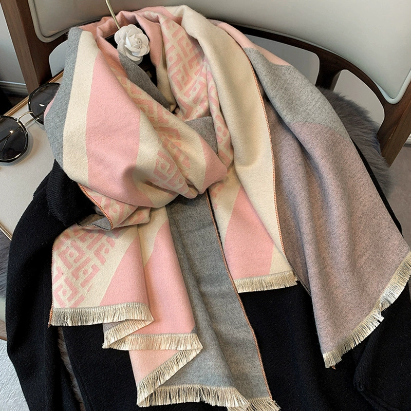 Faux Cashmere Scarf with Letter F view 9