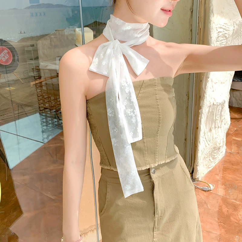 Lace Trim Long Scarf