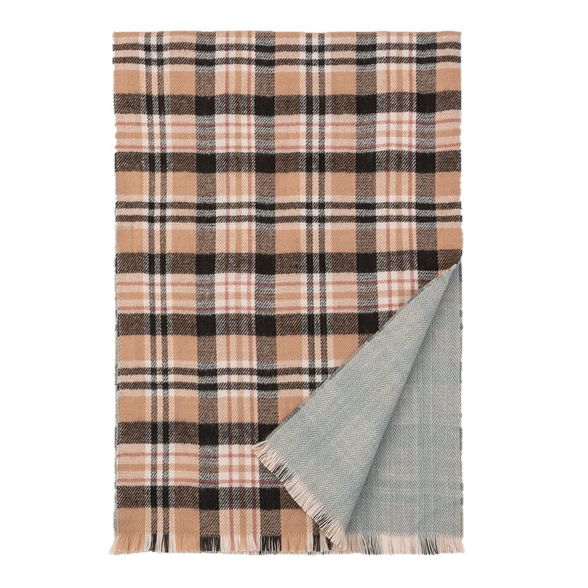 Acrylic Plaid Scarf with Fringe view 5