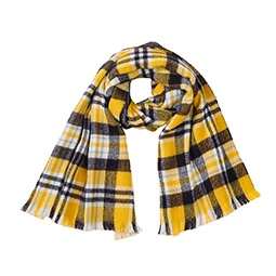 Acrylic Plaid Scarf with Fringe view 8