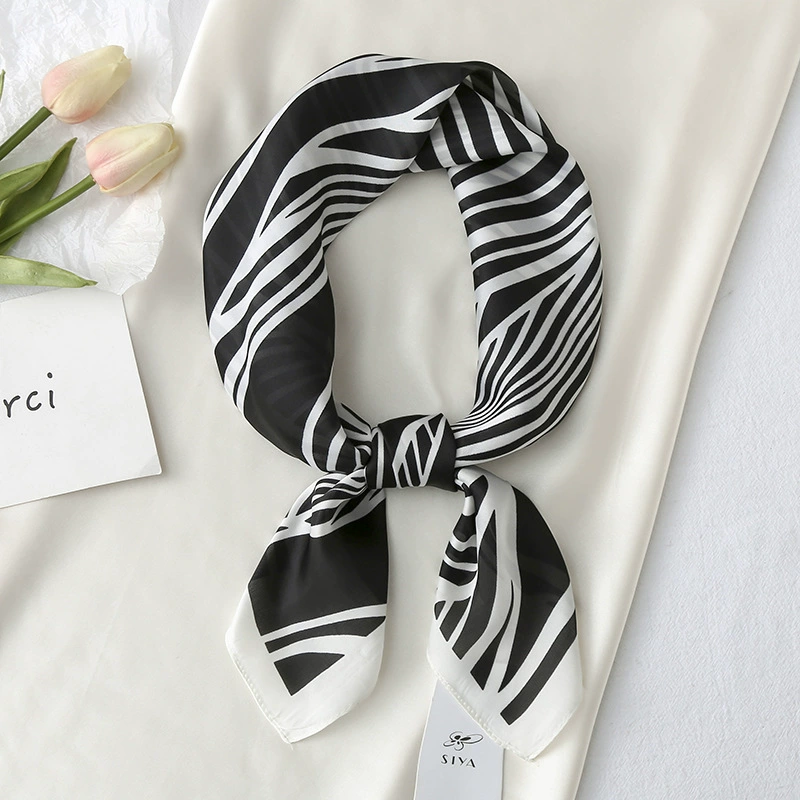 70cm Stripe Print Small Square Scarf view 6