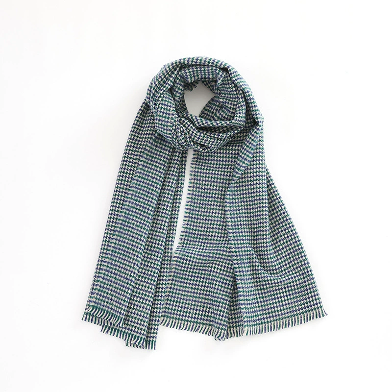 Acrylic Check Scarf with Fringe view 11