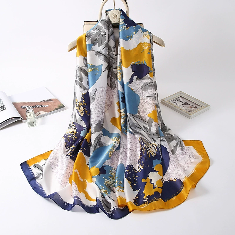 Chal largo de poliéster estampado floral