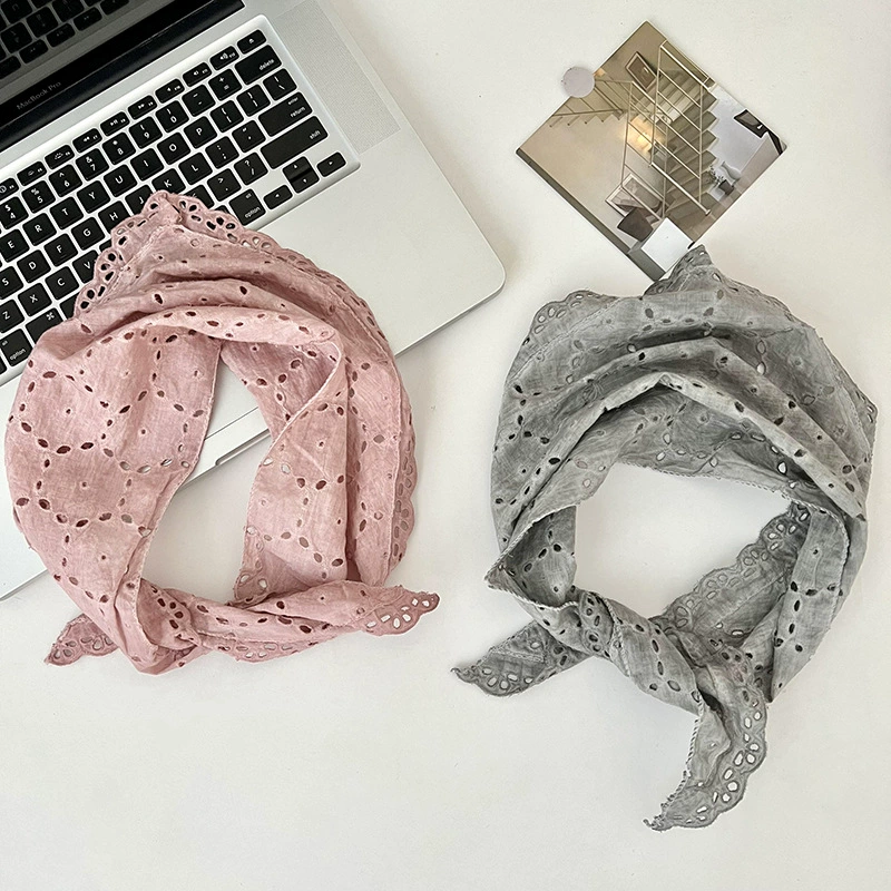 Lace Hollow Triangle Head Scarf