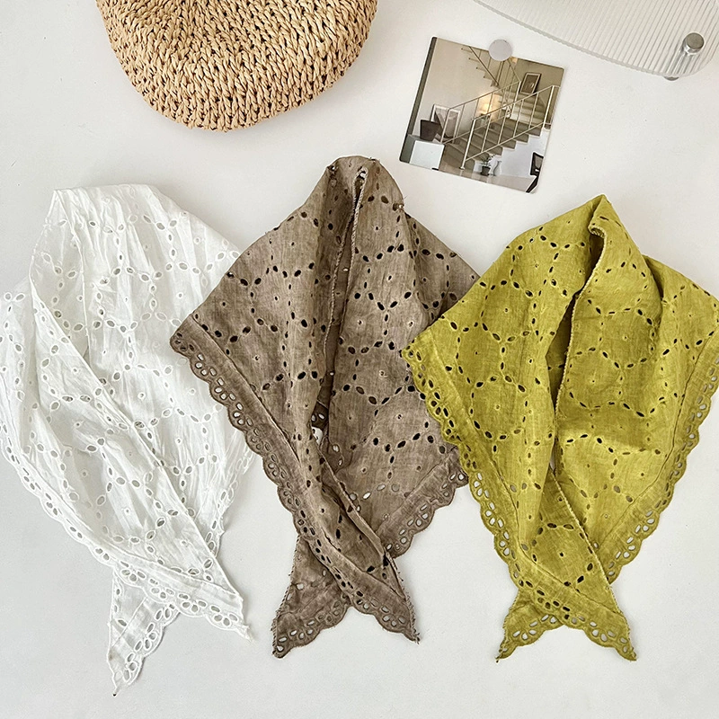 Lace Hollow Triangle Head Scarf view 2