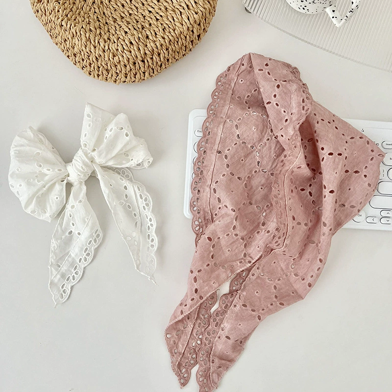 Lace Hollow Triangle Head Scarf view 3