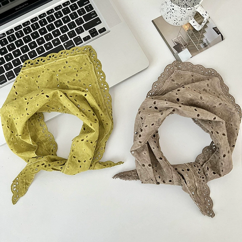 Lace Hollow Triangle Head Scarf view 4