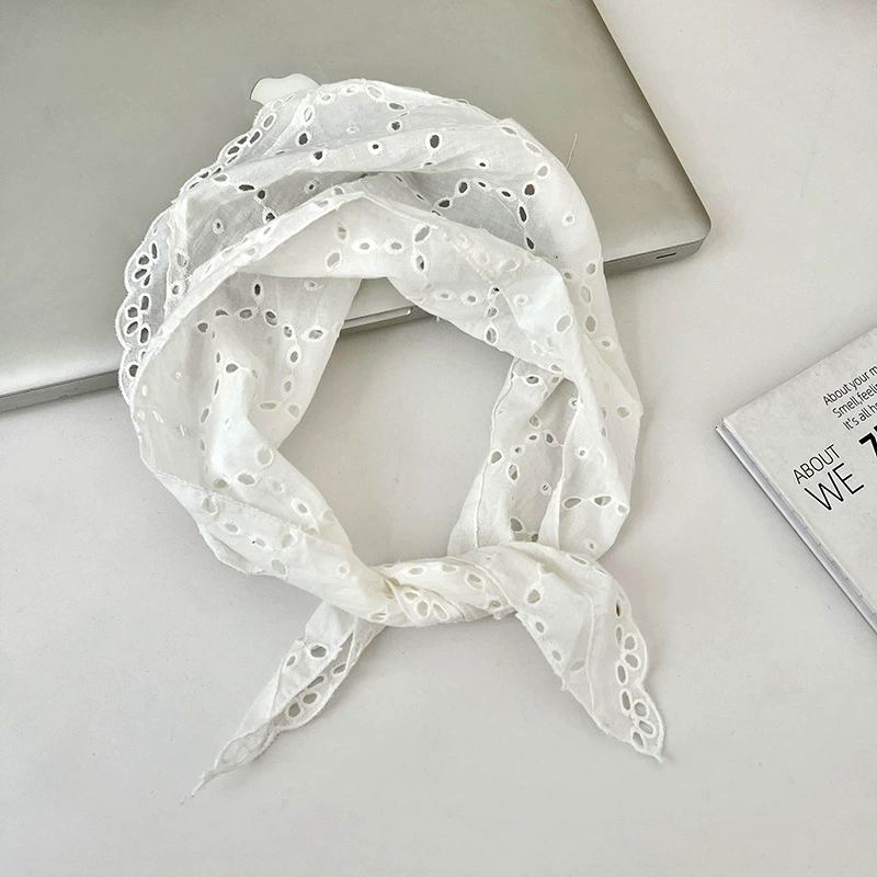 Lace Hollow Triangle Head Scarf view 6