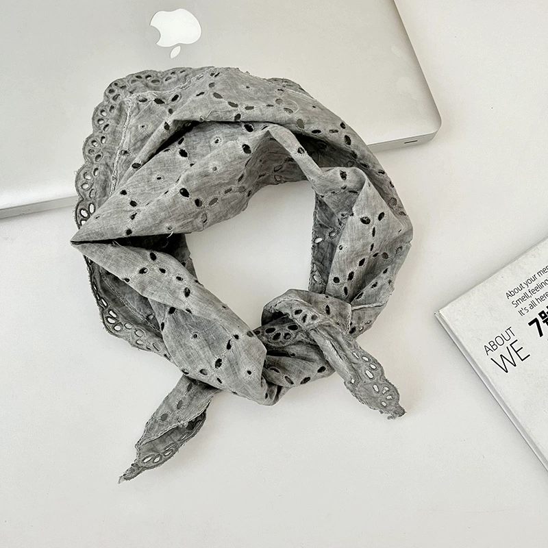 Lace Hollow Triangle Head Scarf view 8
