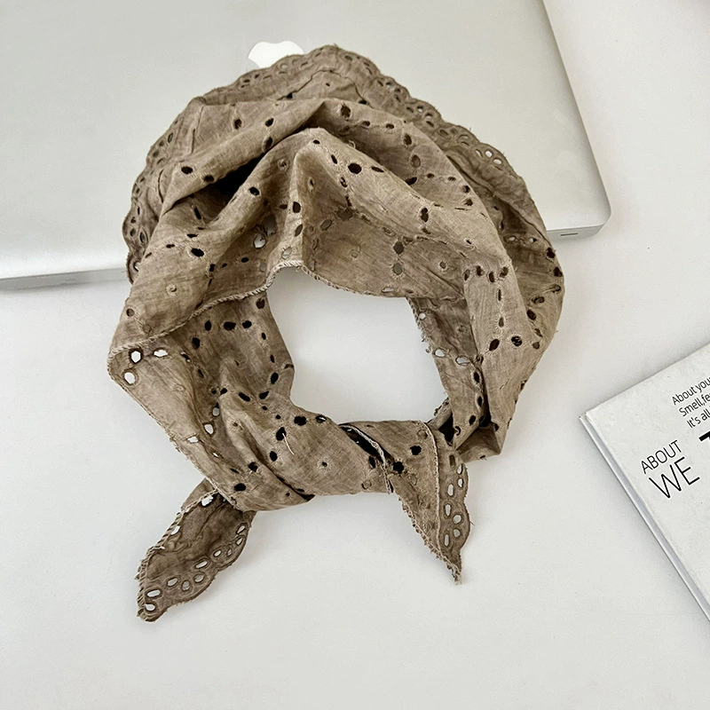 Lace Hollow Triangle Head Scarf view 9